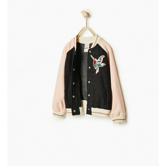 ZARA  // girls sequin hummingbird varsity style - Picture 3 of 11